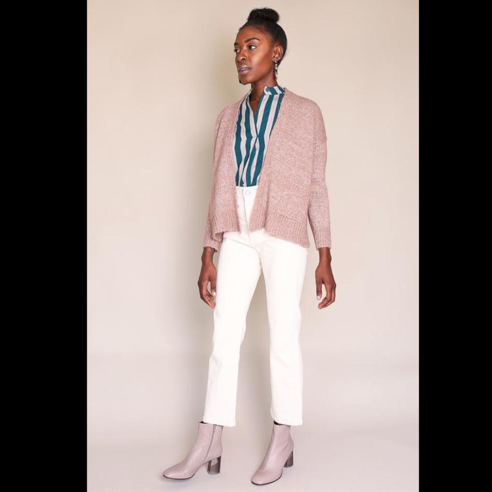 Pomandere Mohair Buttoned V Neck Cardigan